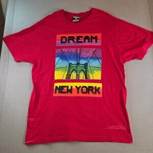 Akademiks Dream New York Rainbow Graphic Tee Shirt Men’s 2XL Red